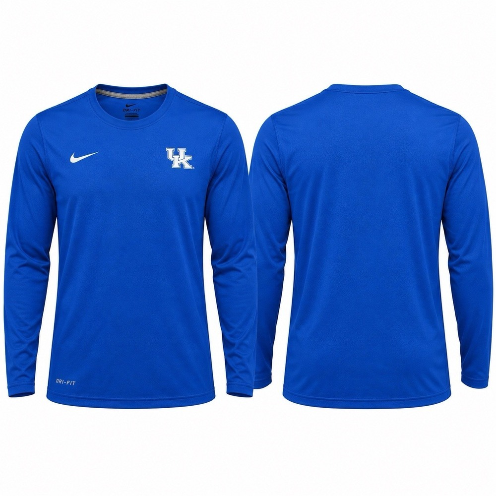 Nike Kentucky Wildcats Dri-FIT Long Sleeve Shirt Men’s Small Blue UK NCAA New